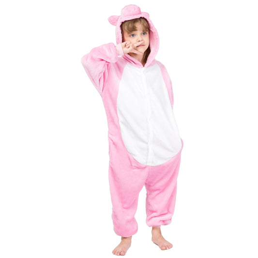 RONGTAI Pink Pig Kids Animal Onesie Pajamas