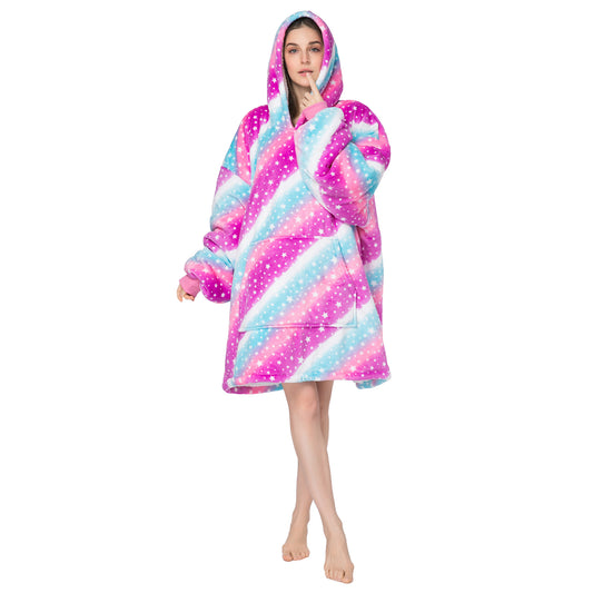 RONGTAI Galaxy Oversized Wearable Blankets with Pockets Blanket Hoodie