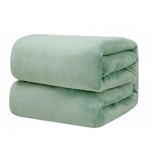 RONGTAI Bean Green Sherpa Fleece Blanket for Sofa Bed