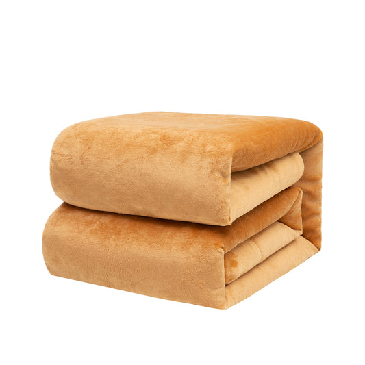 RONGTAI Light Brown Sherpa Fleece Blanket for Sofa Bed