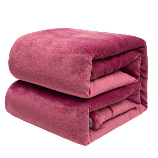RONGTAI Grape Purple Sherpa Fleece Blanket for Sofa Bed
