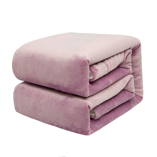 RONGTAI Lotus Color Sherpa Fleece Blanket for Sofa Bed