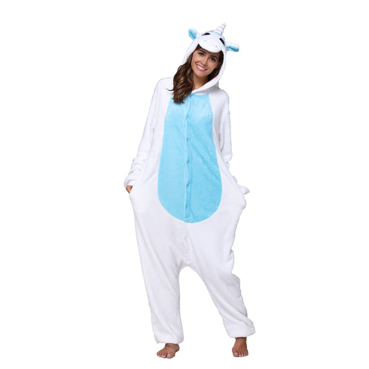 RONGTAI Blue Unicorn Adult Animal Onesie Pajamas