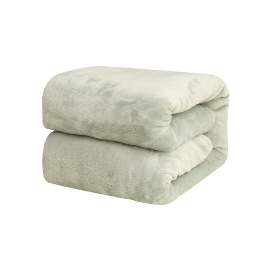 RONGTAI Mint Green Fleece Throw Blanket for Sofa Bed