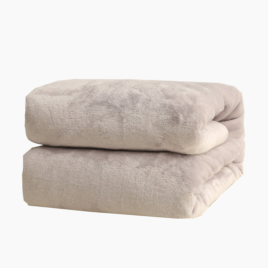 RONGTAI Gray Fleece Throw Blanket for Sofa Bed