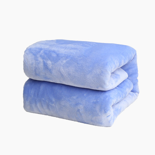 RONGTAI Blue Fleece Throw Blanket for Sofa Bed