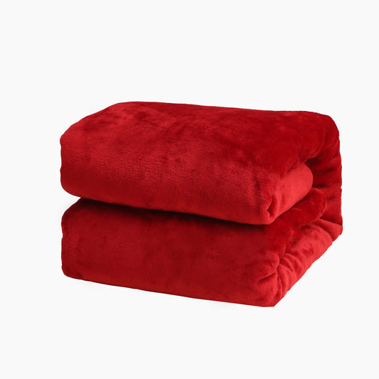 RONGTAI Red Fleece Throw Blanket for Sofa Bed