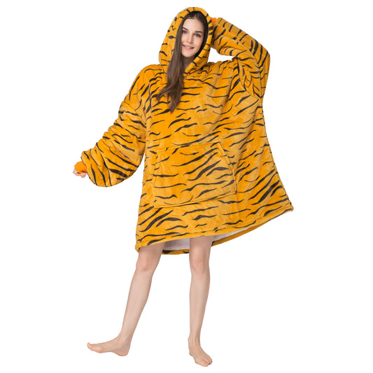 RONGTAI Adult Printing Color Oversized Wearable Blankets with Pockets Blanket Hoodie
