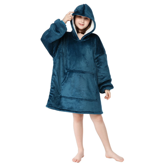 RONGTAI Green Kid Oversized Wearable Blankets with Pockets Blanket Hoodie
