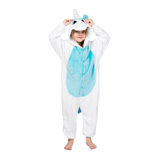 RONGTAI Blue Unicorn Kids Animal Onesie Pajamas