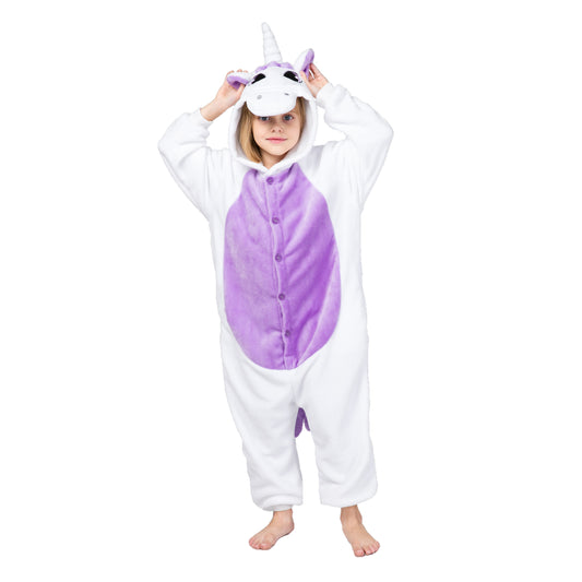 RONGTAI Purple Unicorn Kids Animal Onesie Pajamas